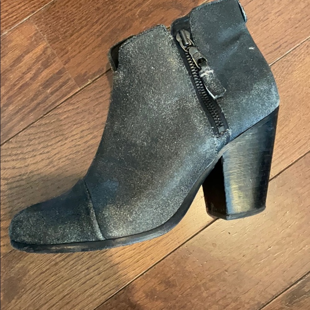 Rag & Bone Black Margot Crackle Leather Booties
